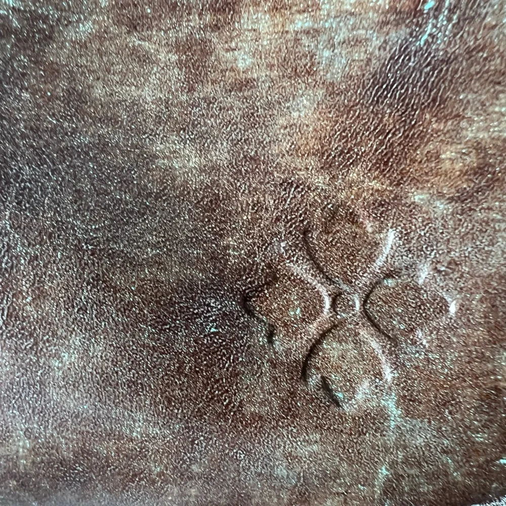 Patricia Nash Turquoise Framed Gracchi Tooled Burnt Leather Crossbody Set - Picture 13 of 16